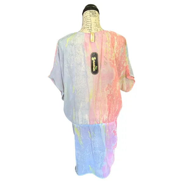 Shoreline Pink Blue Tie Dye Semi Sheer Swimsuit Cover Up Size 1X - Image 5