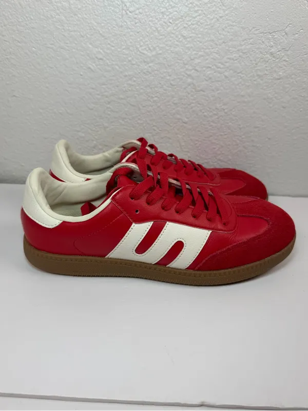 Dream Paris Sneakers Women’s US 9 Red White Leather Gum Sole Casual Retro - Image 7