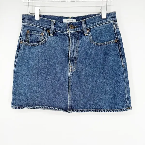 Moussy Denim‎ Mini Skirt Women's Size 2 Blue Japanese Denim - Image 2