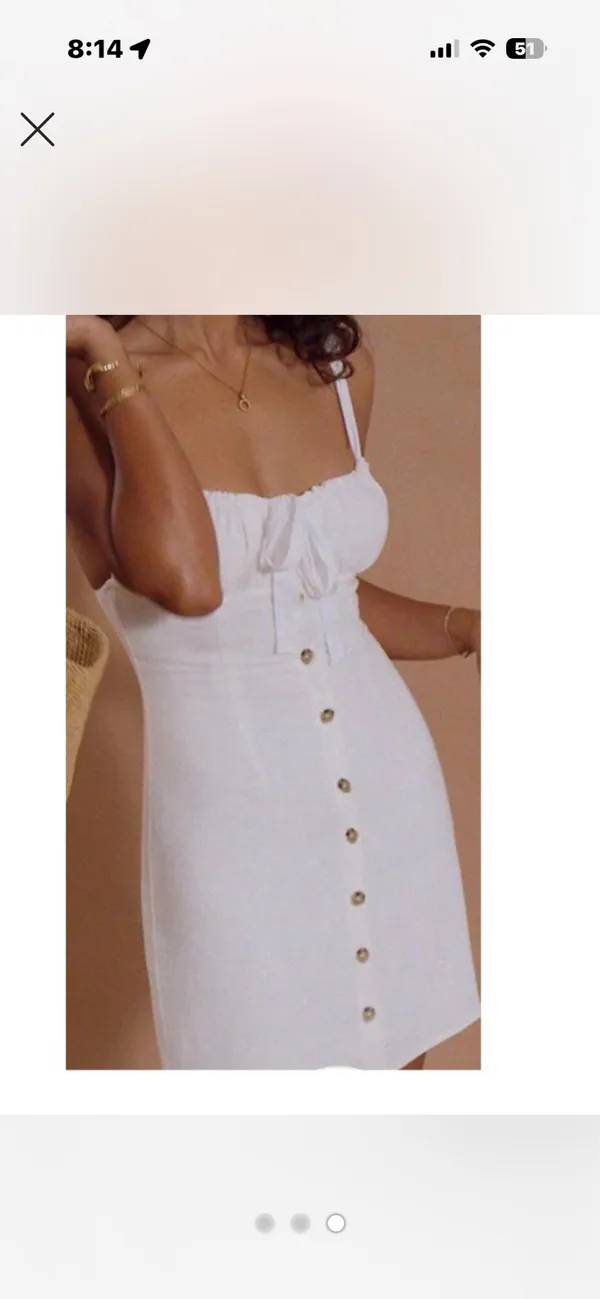 Plain white Midi Dress Size M - Image 3