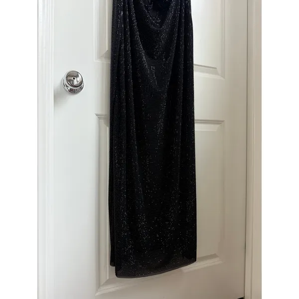 Meshki Strapless Rose Diamante Maxi Dress in Black Gala Nightout‎ Feminine - Image 6