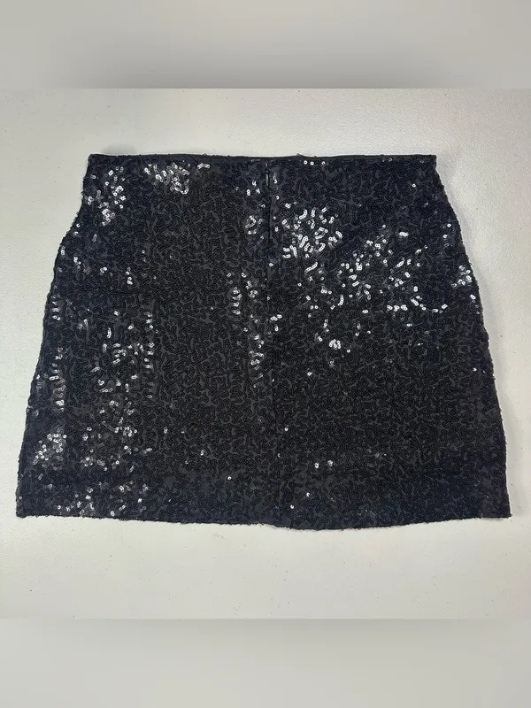 Tipsy Elves Black Sequin Mini Skirt Women’s Medium Party Holiday NWT - Image 3