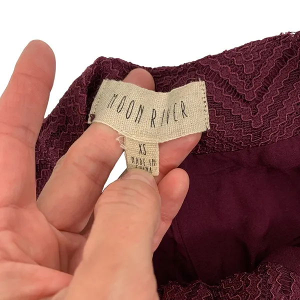 Anthropologie Moon River Shorts Small Maroon Lined Summer Festival Casual - Image 2