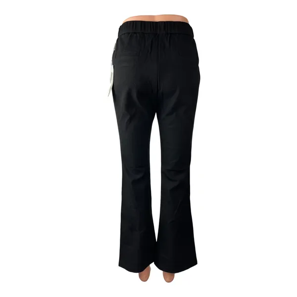 NEW Spring Women's Black High Rise Pull On Slit Flared Trousers Pants Size 28 - Image 4