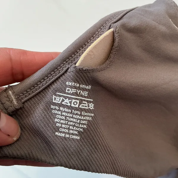 DFYNE Impact Halter Sports Bra Brown Ruched Seamless Activewear XS Workout Top - Image 4