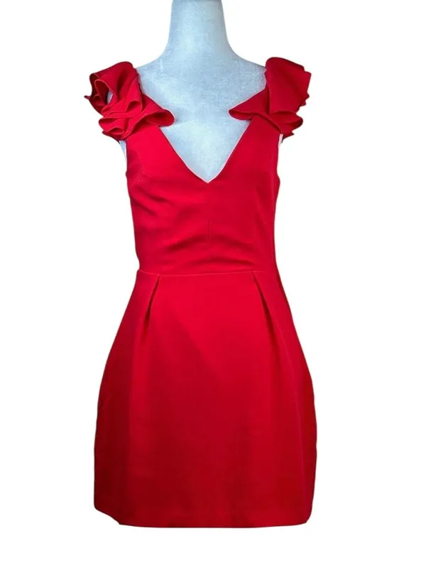 Amanda Uprichard Gimlet Dress in Lipstick Small New Womens Mini - Image 7