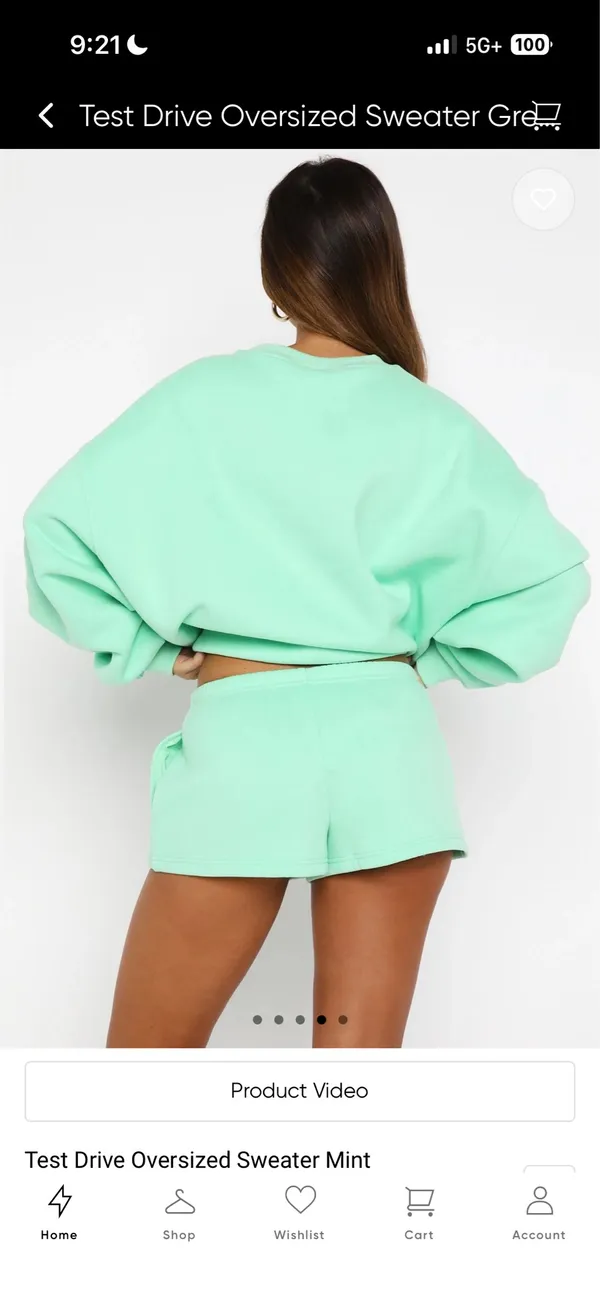White fox mint green sweatshirt and sweat shorts set Size XXS/XS - Image 2