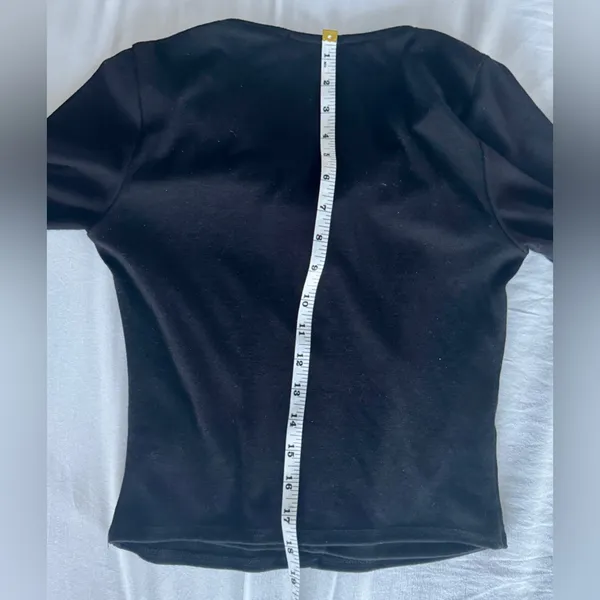 Lulus NWT Endless Appeal Black Long Sleeves Cutout Crop Top Size Medium - Image 10