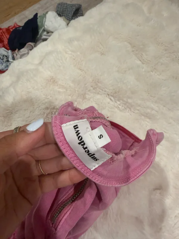 superdown Pink Jean Strapless Top - Image 3