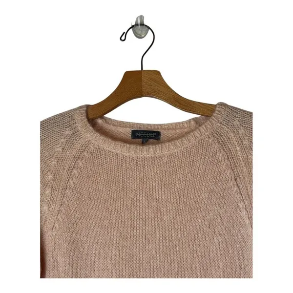 Anthropologie Needle Sweater Women Small Pink Louise Mohair Merino Wool‎ Knit - Image 4