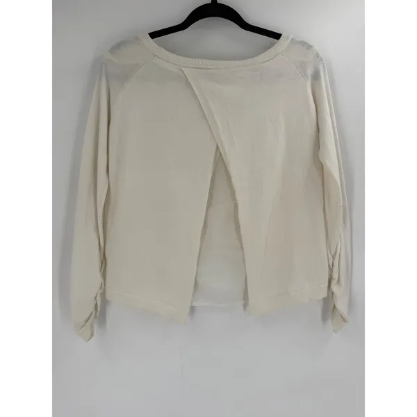 Generation Love Layered Sweater‎ Womens S White Split Back Ruched Minimalist - Image 6