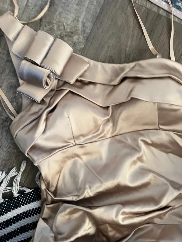 Cache gold one‎ shoulder dress size 2 - Image 7