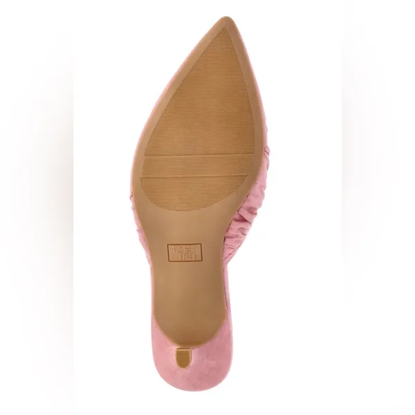 TIME and TRU Womens Kitten Heel Slip On Shoes Size 11 Pink Faux Suede New - Image 5