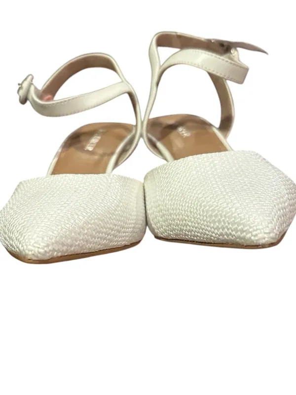 Jo Mercer Alton White Raffia Leather Buckle Block Heel Pointed Toe 37 - Image 8