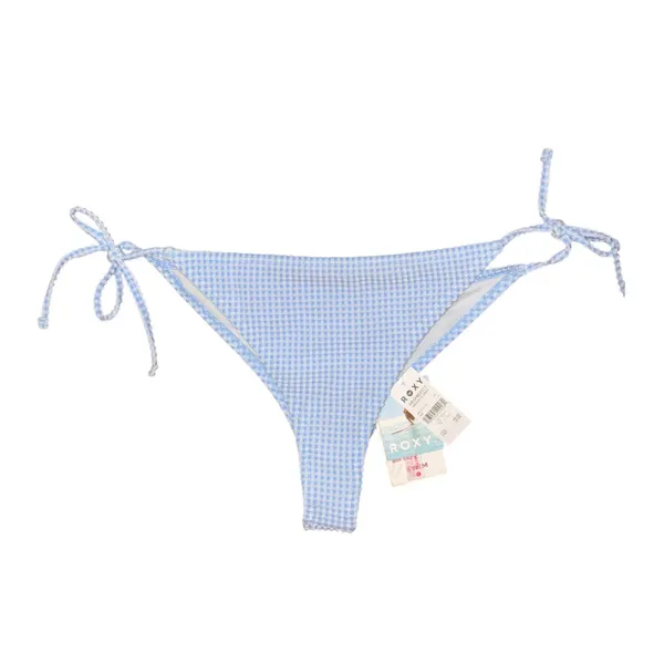 Roxy Blue Gingham Seersucker Side Tie Low Rise Cheeky Bikini‎ Bottom Swimsuit - Image 2
