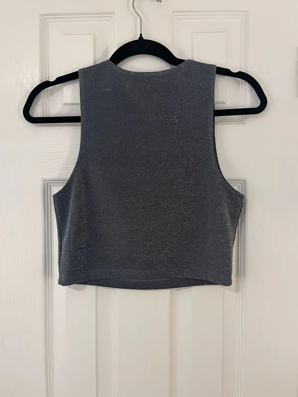 Pants Store Crop Top Silver  - Image 2