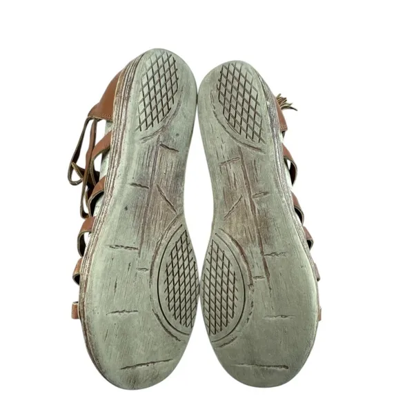 OTBT‎ Bonita Metallic Gladiator Sandals Brown Gold Back Zip Boho Size 7.5 - Image 7