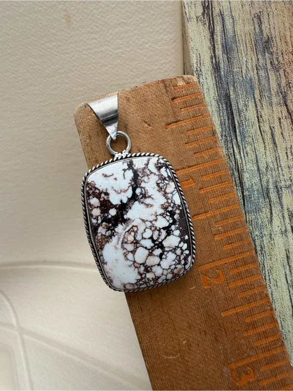 925 Sterling Silver Wild Horse Turquoise Necklace Native American Jewelry - Image 9