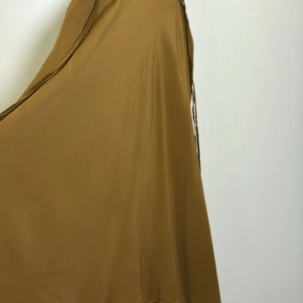 A New Day Brown Midi Dress Lightweight Cutout asymmetrical Hem‎ Tie Back Size M - Image 4