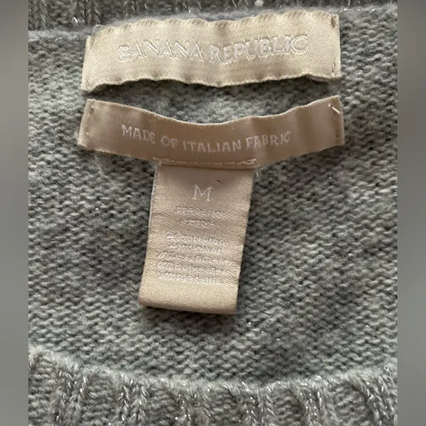 Banana Republic Gray Women’s Wool Blend Sweater Sz M - Image 2