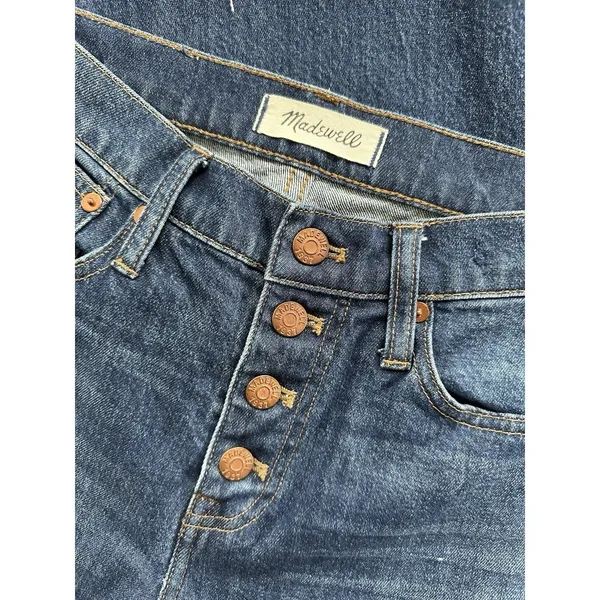 Madewell Flea Market Flares High Rise Button‎ Fly Raw Hem Jeans 25 Boho Summer - Image 5