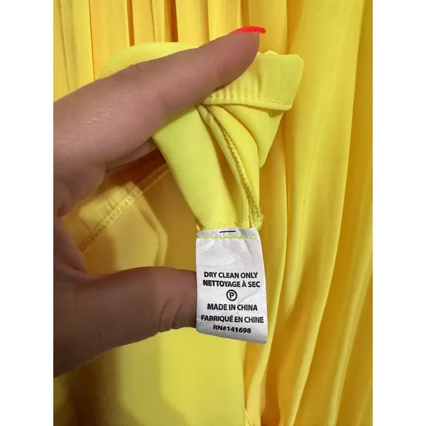 Ramy Brook Paris Blouson Yellow mini Dress Sleeveless Smocked size Medium $345‎ - Image 7