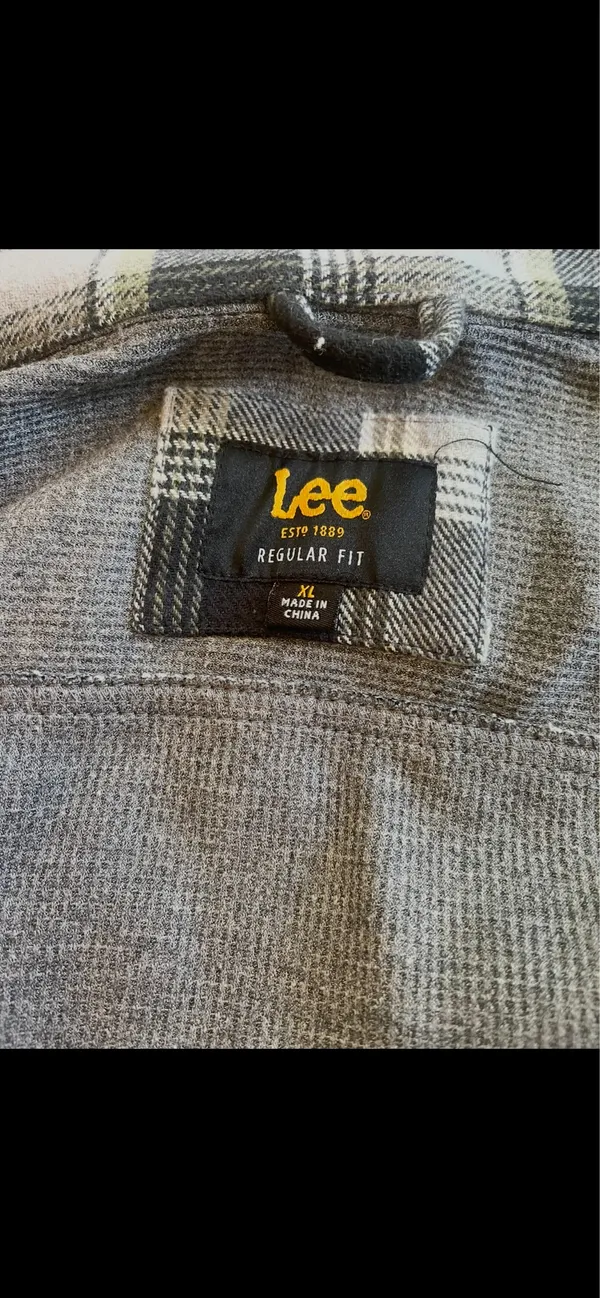 Vintage Lee Gray Plaid Collar Shirt Jacket - Image 3