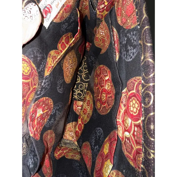 Handmade Gail Devens Quilted Shoulder Bag Brown Gold Swirl Celestial Tote - Image 3