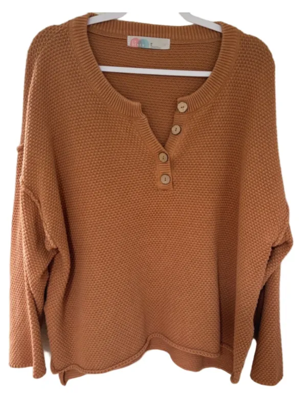 Free People Hailee Waffle Stitch Long Sleeve Top & Wide Leg Pants Set Size M - Image 3