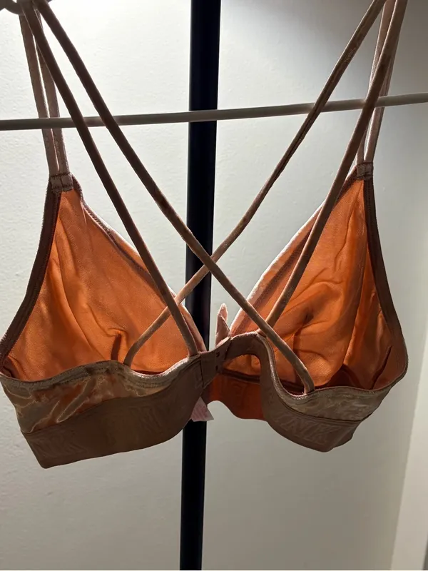 Velvet Strappy Bralette - Rose Gold - Image 7