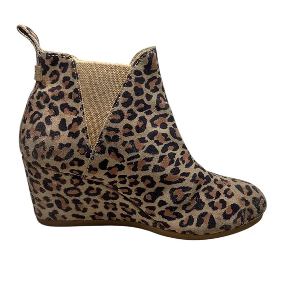 TOMS Kelsey Leopard Print‎ Wedge Ankle Boots 7.5 #1004940619-20 - Image 4