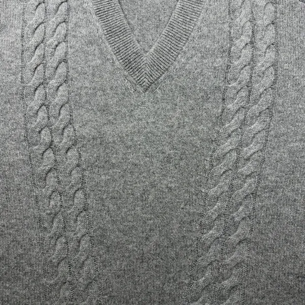 Charter Club Luxury 100% Cashmere Gray Cable Knit V-Neck Sweater XL - Image 5
