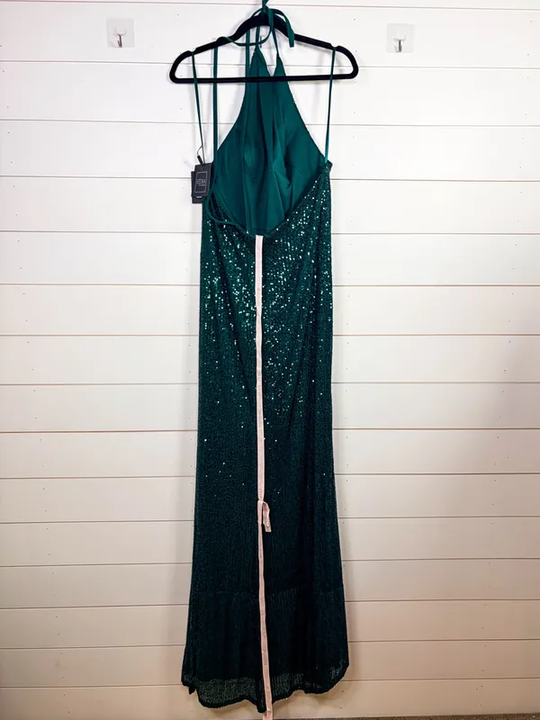 Mac Duggal 26622 Sequined Halter Neck Emerald Green Gown, NEW, Size 10 MSRP $398 - Image 11