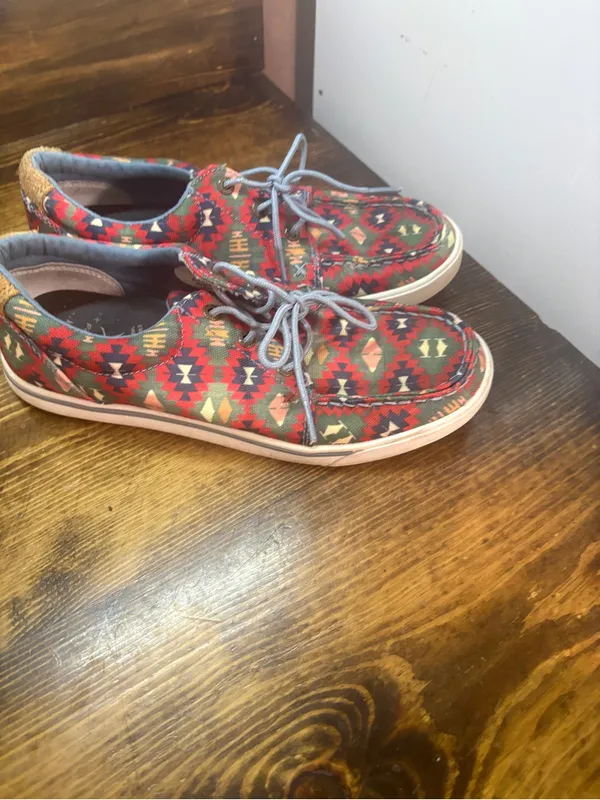 Twisted X Red aztec print loafers size 7.5 - Image 2