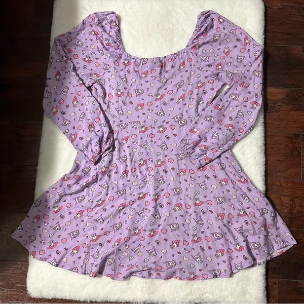 Sanrio My Melody & Kuromi‎ Sweetheart Long-Sleeve Mini Dress XL - Image 7