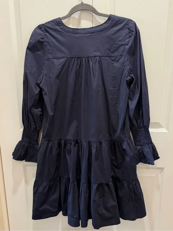 Pomander Place Navy Cotton Poplin Kenzo Dress M - Image 9
