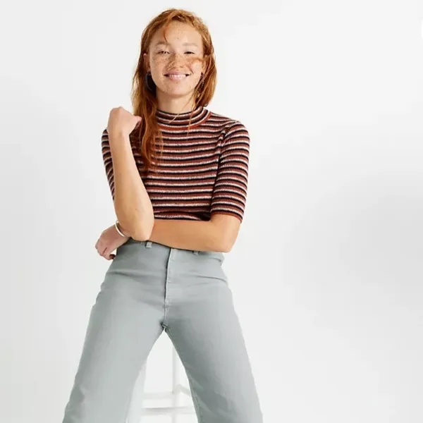 Madewell size 27 tan wide leg crop pants - Image 2
