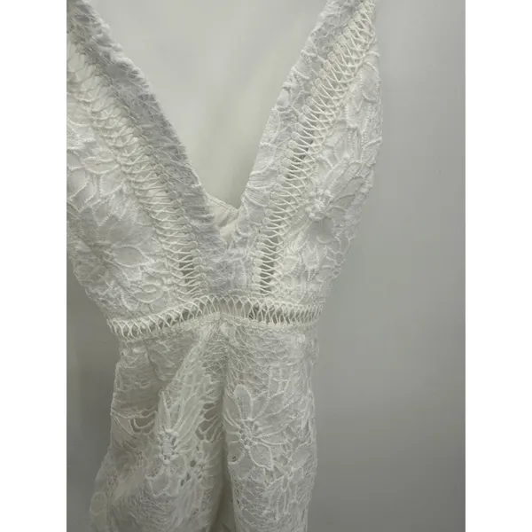 By The Way Revolve White Floral Lace Sleeveless Romper XS Bridal Bachelorette‎ - Image 6