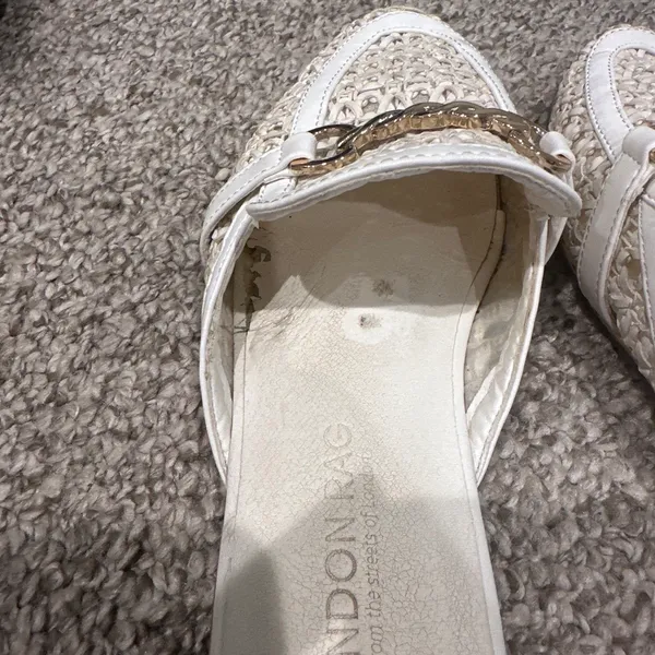 London Fog White Mules - Image 3