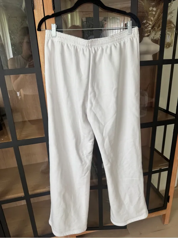PARKE Boxer sweatpants wide leg flare fleece patch unisex cream ivory - Image 5