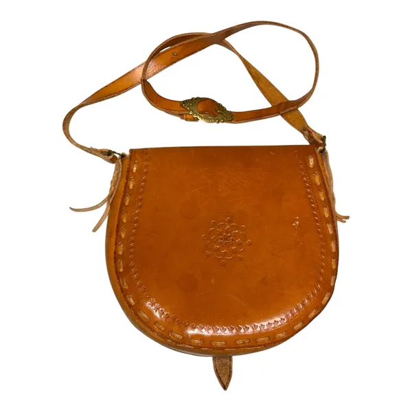 Leather Vintage Polish Folk Shoulder Festival Bag - Image 6