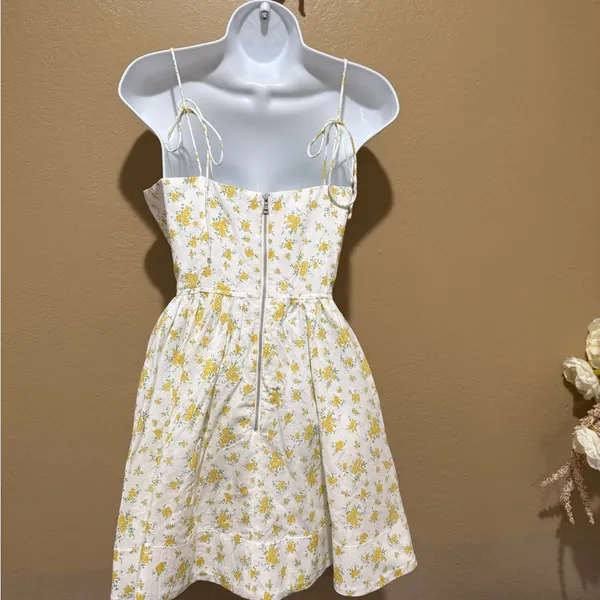 Bardot Yellow and‎ White Floral Mini Dress - Image 7