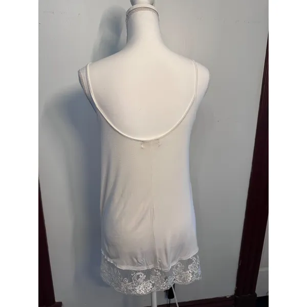 Altar'd State White Lace Hem Camisole Tank Top Womens Medium D11405 Boho Scoop - Image 2