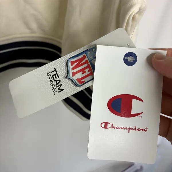 Champion NFL Dallas Cowboys Cream Sports Hoodie NWT Womens Large **Flaw - Image 7