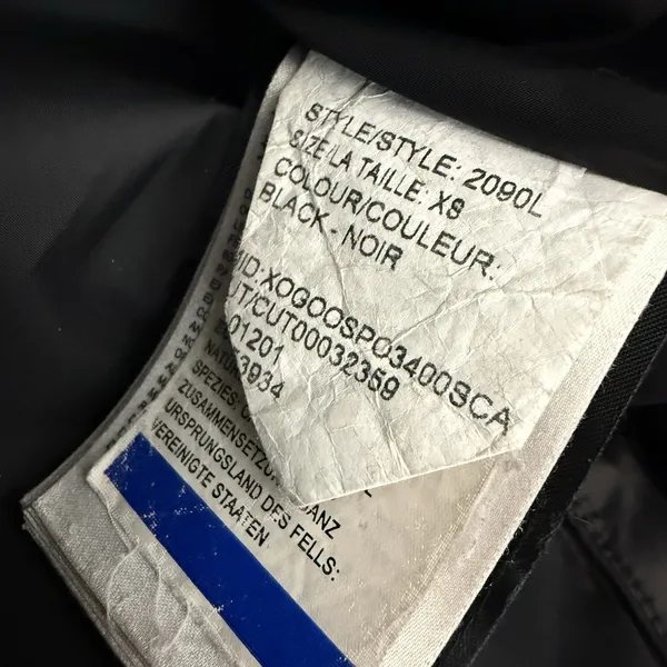 Canada Goose Black Lorette Parka 2090L Down‎ Winter Coat Fur Trim Hood Size XS - Image 7