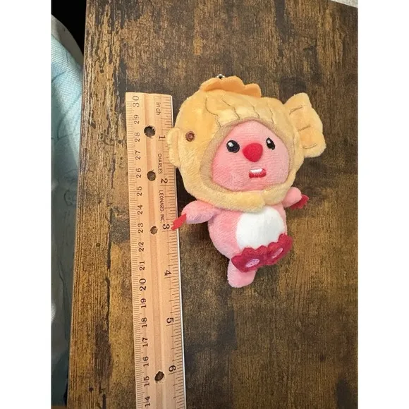 New‎ Cute pink loopy Plush Keychain - Removable Taiyaki Hat - 10cm Mini Doll new - Image 4
