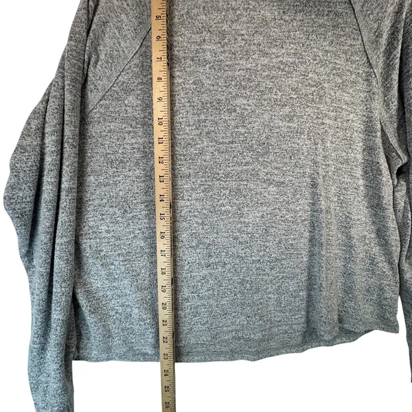 Abercrombie & Fitch Mock Neck Pullover Heather Gray Long Sleeve Top‎ L - Image 7