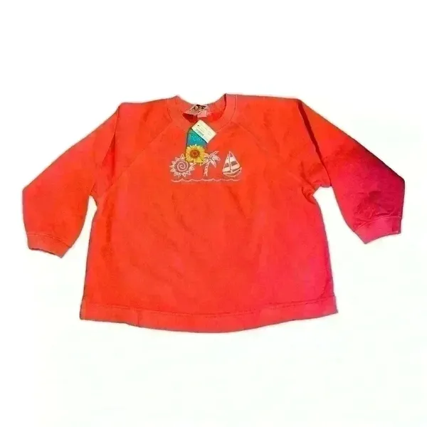 NWT Vintage Fresh Produce Sweatshirt Long Sleeve Graphic orange Tropical S - Image 7