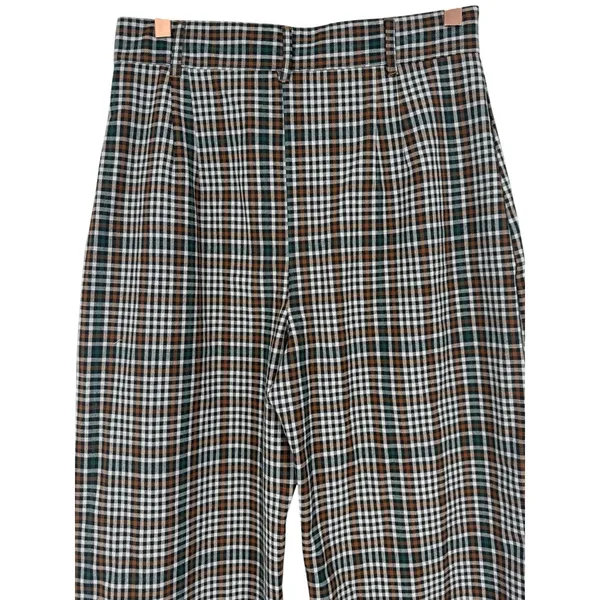 Free People Women's Plaid Wide Leg High Rise Trouser Pants Size 6 Boho Preppy‎ - Image 6
