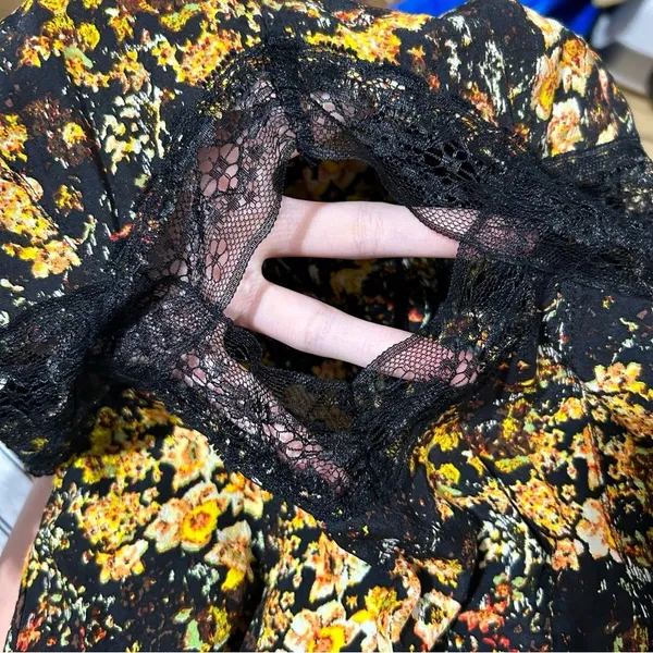 Urban Outfitters Lexi Lace Floral Midi Dress Slit Cut Out Whimsigoth Fairy Boho - Image 14